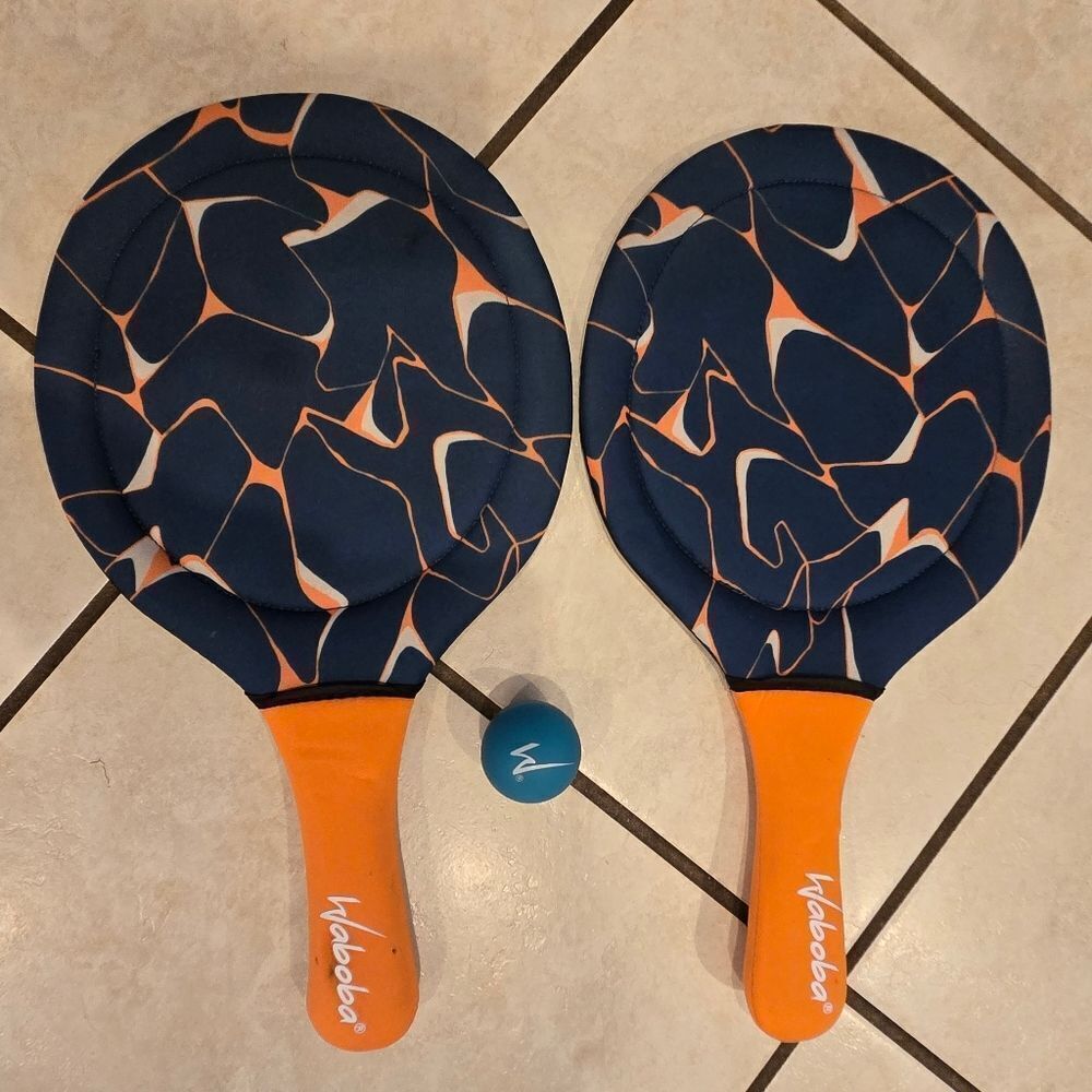 Waboba Paddle Ball Set with Orange and Blue Design